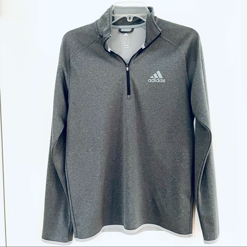 Adidas Climalite Essentials Tech Quarter Zip Grey… - image 1